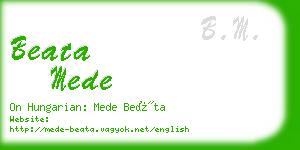 beata mede business card